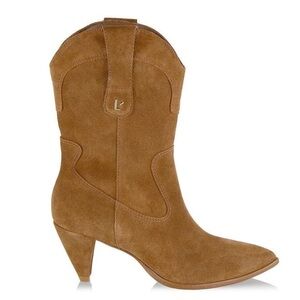 Larroude Thelma Boot Tobacco Suede Leather Western Women’s Size 6 NWOB